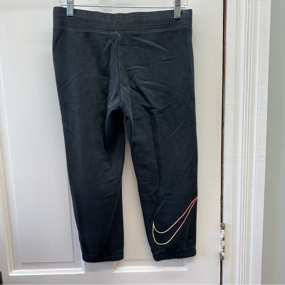 Nike black jogger capri capris women's small functioning ties at waist - Picture 1 of 4